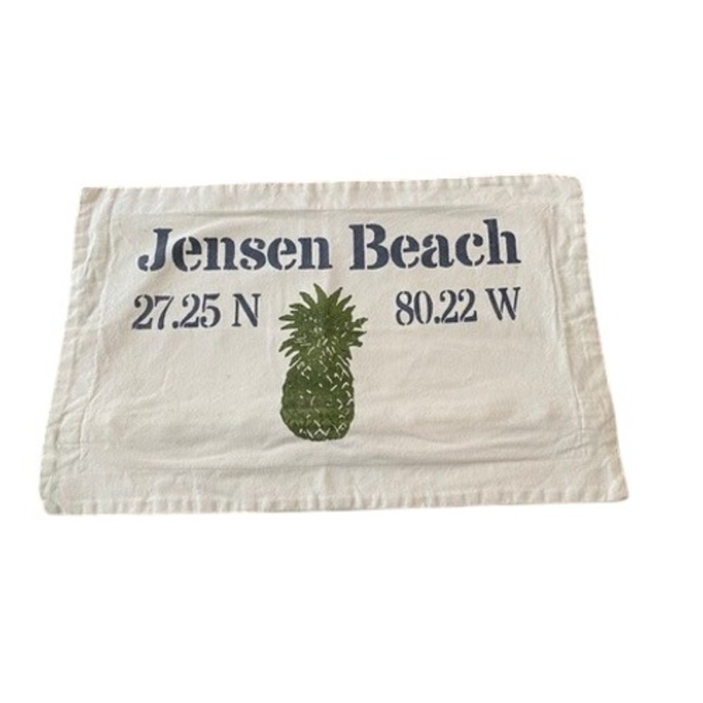 Lowcountry Linens Jensen Beach Hand Painted Pillow Cover Coastal 19"x 11"